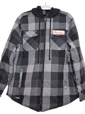 Incubus Quilted Flannel Hooded Jacket Men's Medium NEW NWT